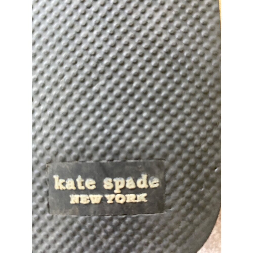 Kate Spade New York Leopard Print Flip Flops Black Straps & Heart Accent Size 11 - Picture 7 of 9